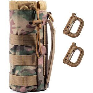 Sports Water Bottles Pouch Bag, Tactical Drawstring Molle Water Bottle Holder